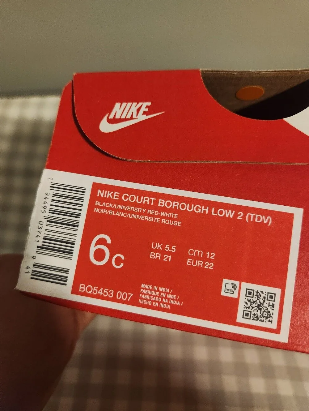 Nike Kids Black & Red Velcro Low-Top Sneakers - Picture 3 of 4